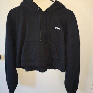 OBEY Women’s Cropped Hoodie – Black